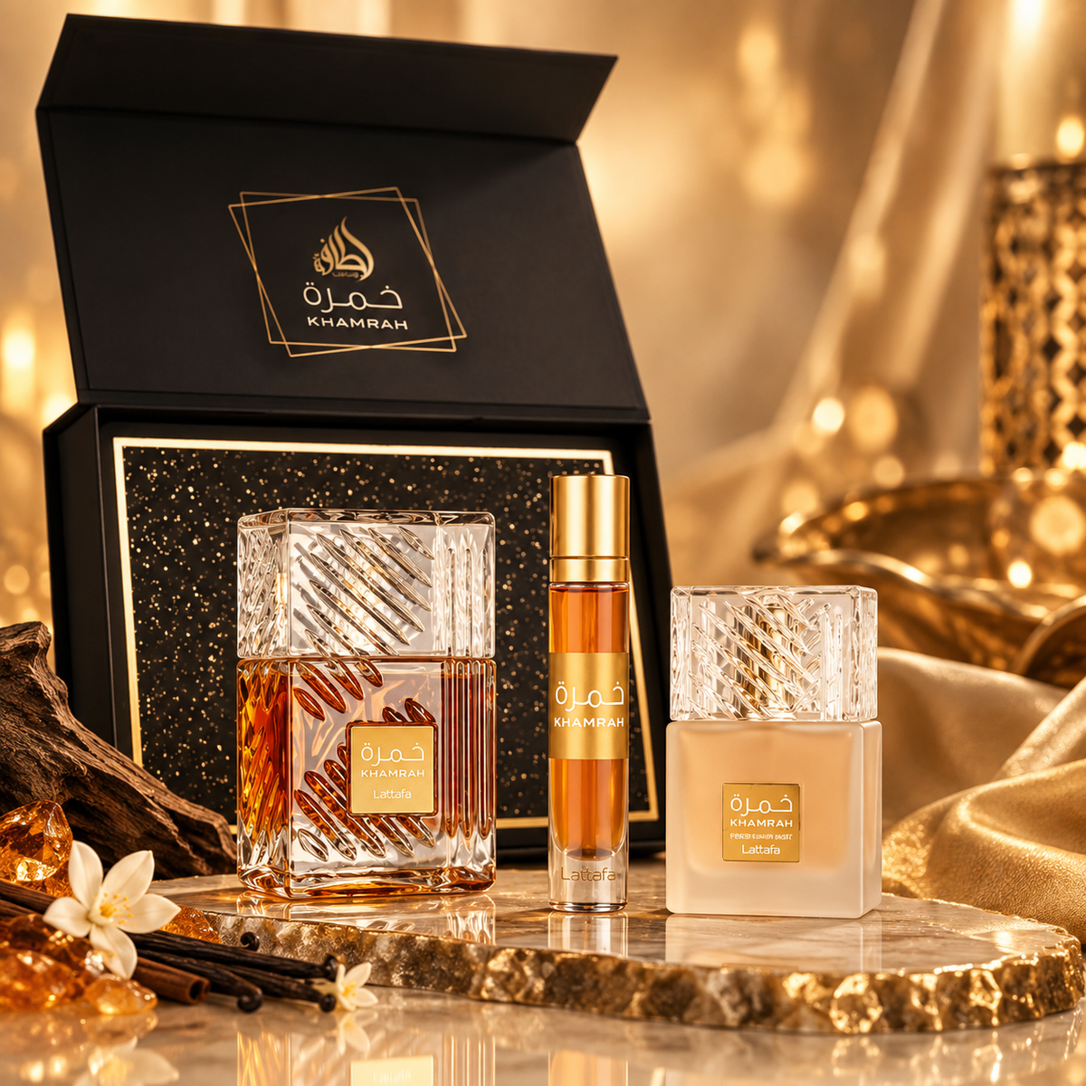 Lattafa Khamrah 3-Piece Gift Set for Unisex