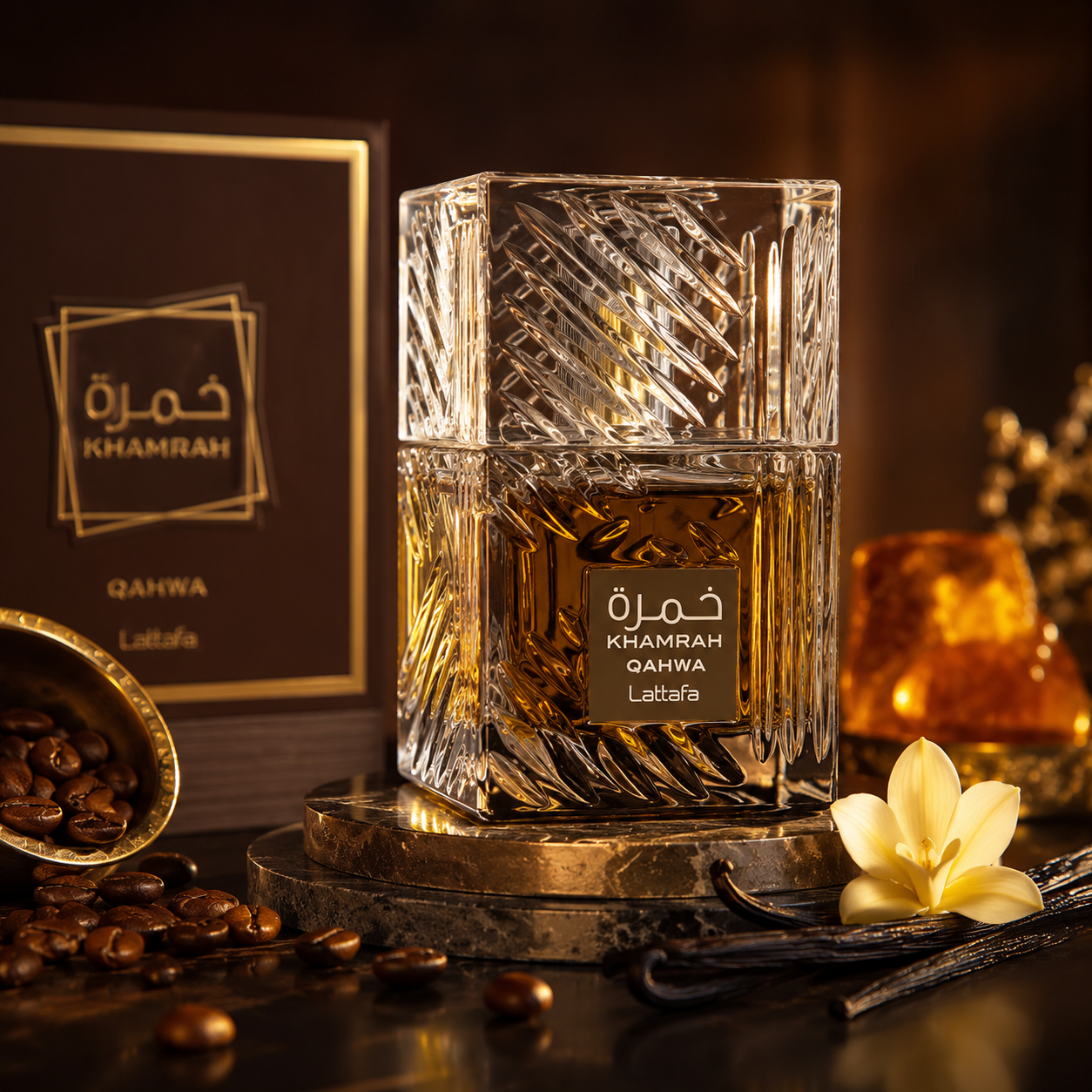 Lattafa Khamrah Qahwa Unisex Eau de Parfum Spray, 3.4 Ounce