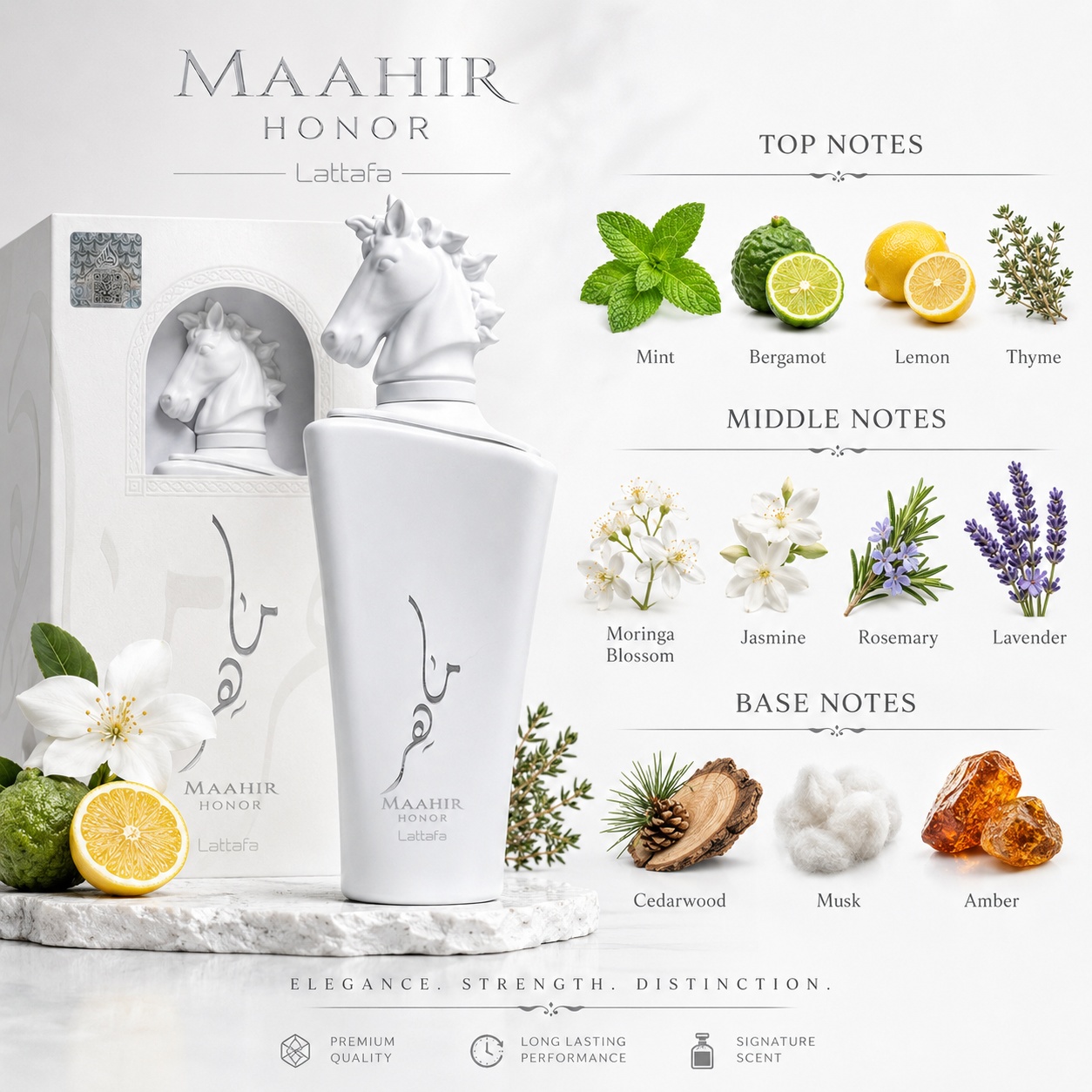 Lattafa Maahir Honor Eau de Parfum Spray For Unisex 3.4 Ounce