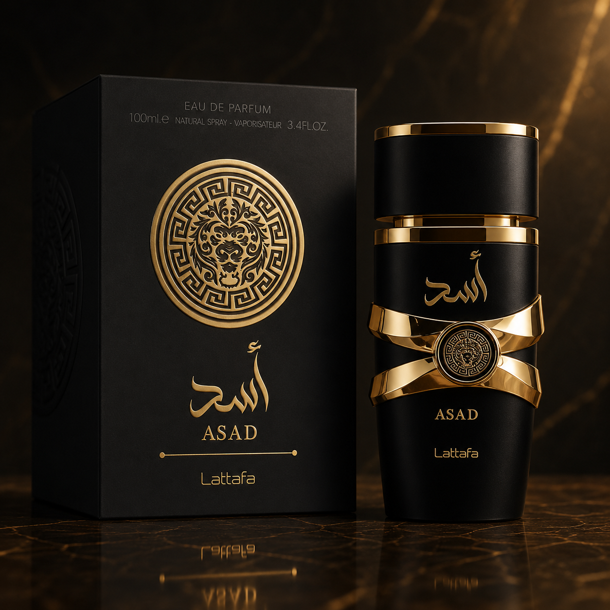 Lattafa Perfumes Asad for Unisex Eau de Parfum Spray, 3.4 Ounce