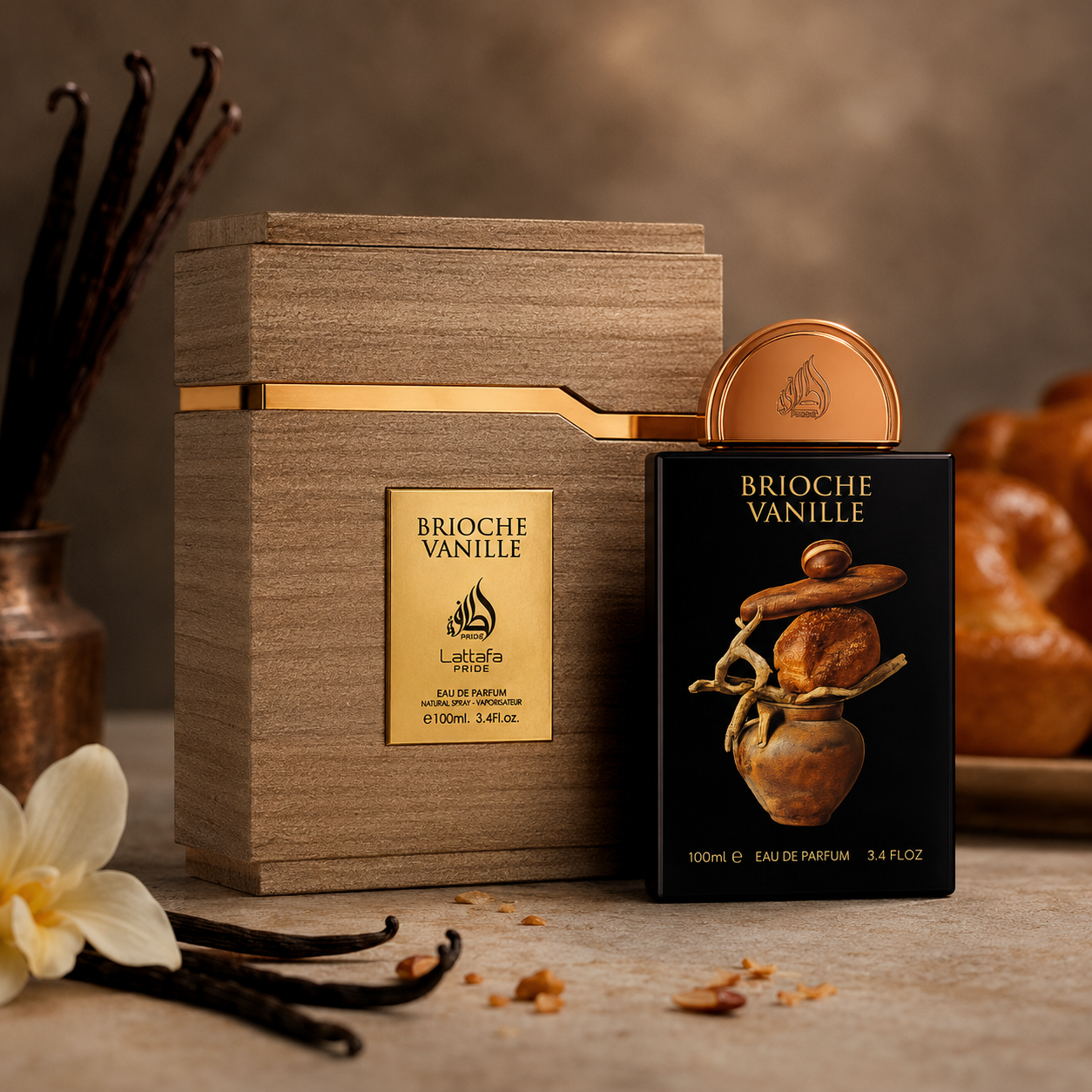 Lattafa Pride Brioche Vanille Eau de Parfum Spray for Unisex 3.4 Ounce