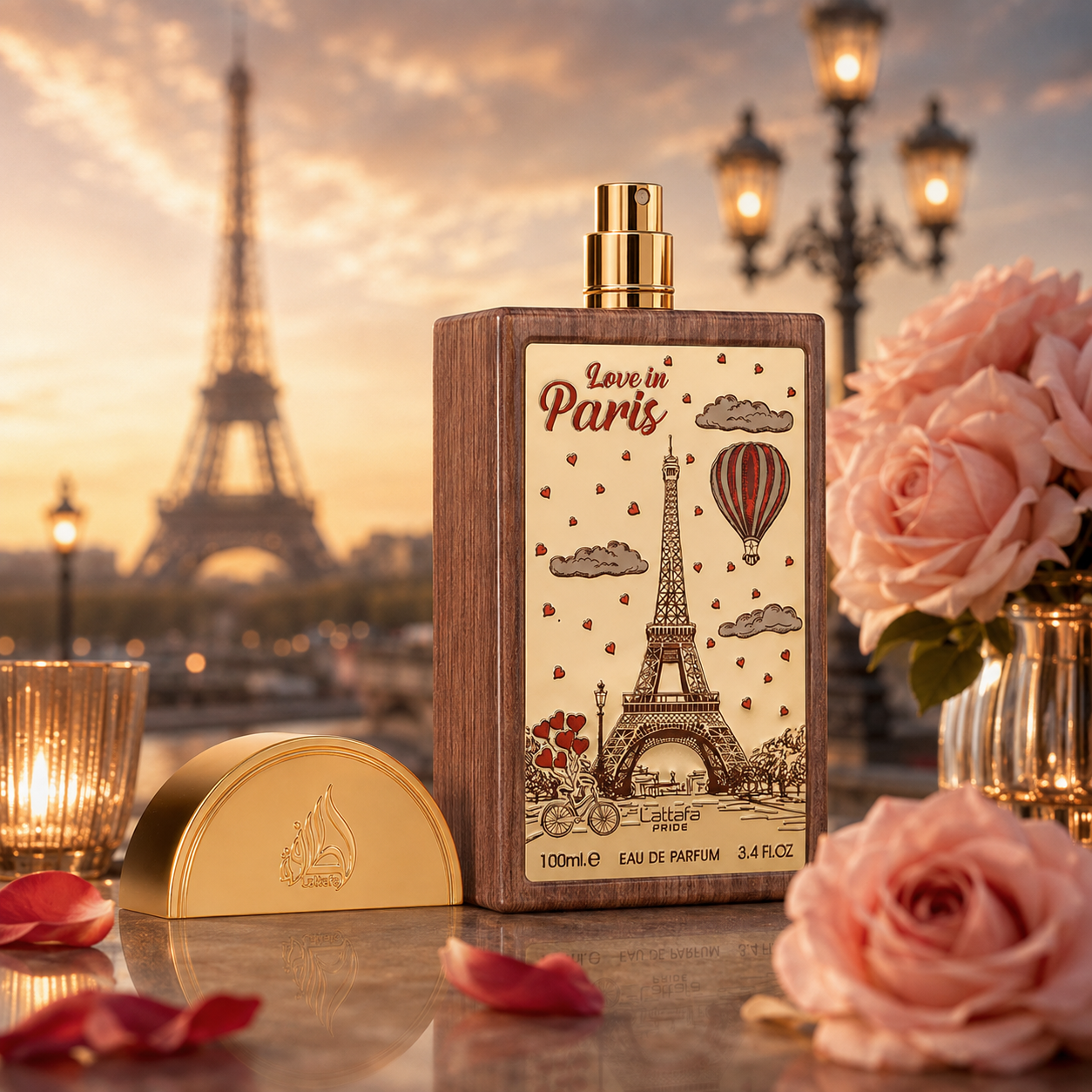 Lattafa Pride Love In Paris Eau de Parfum Spray For Unisex 3.4 Ounce