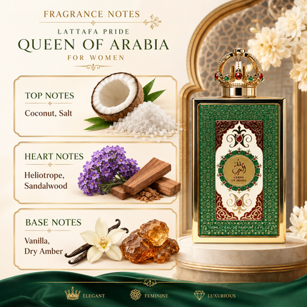 Lattafa Pride Queen of Arabia for Women Eau de Parfum Spray, 3.4 Ounce