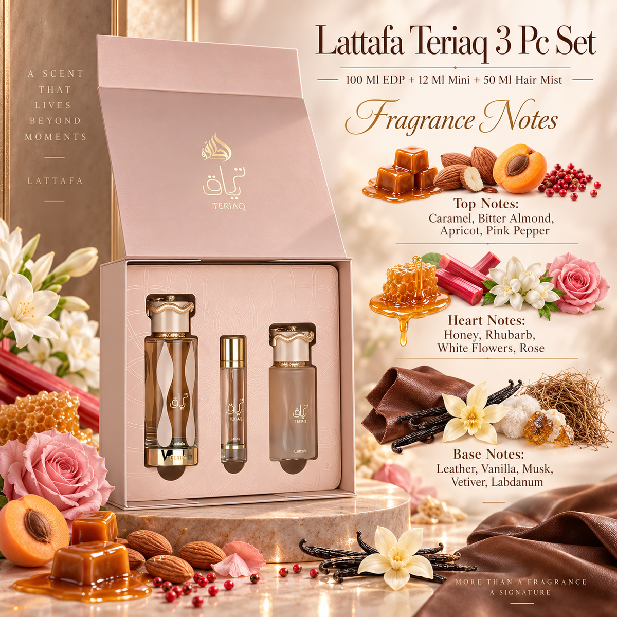 Lattafa Teriaq 3-Piece Gift Set for Unisex