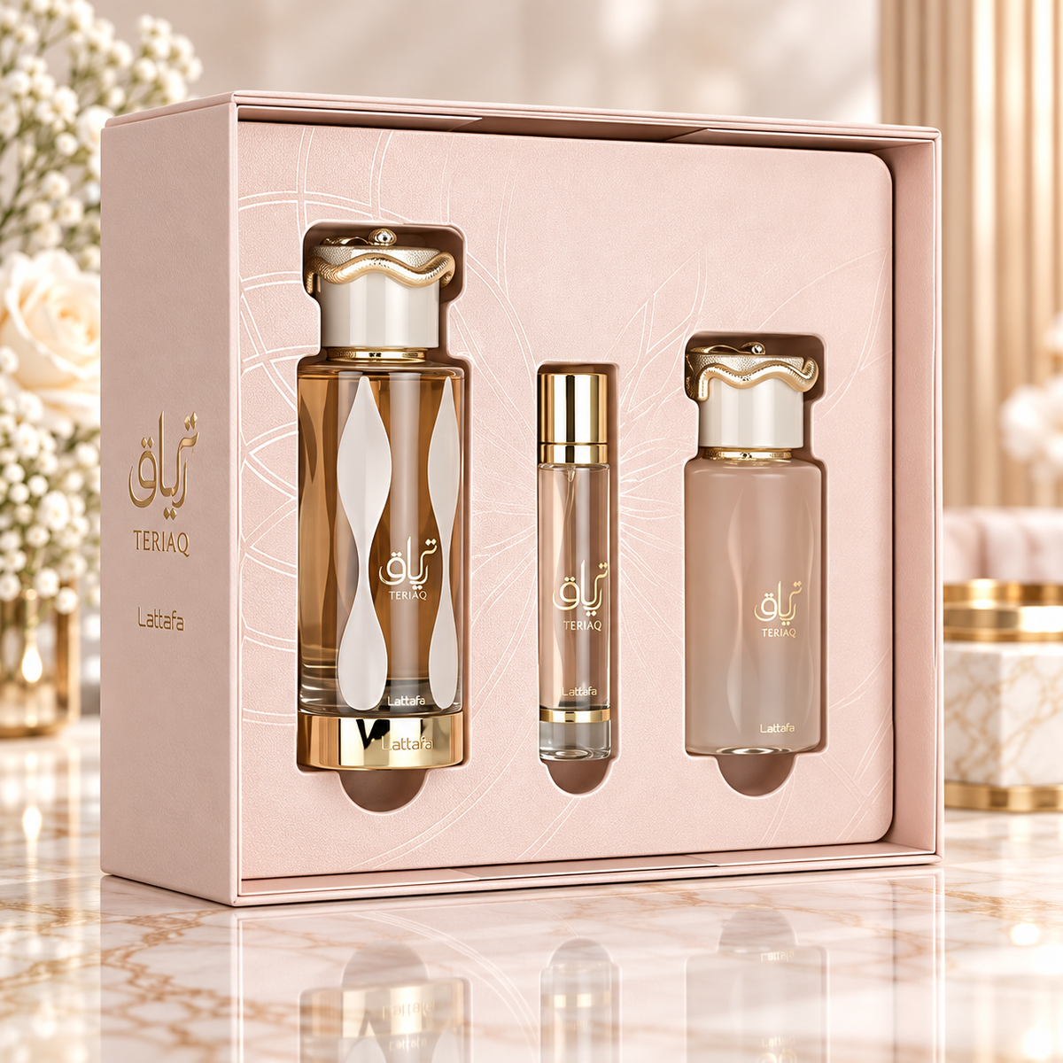 Lattafa Teriaq 3-Piece Gift Set for Unisex
