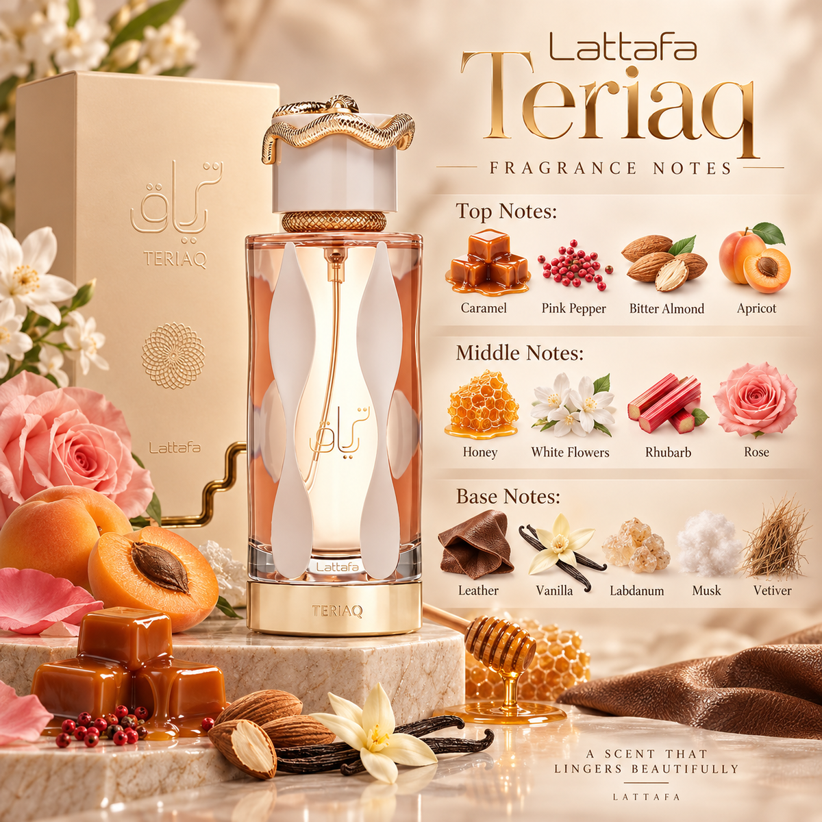 Lattafa Teriaq Eau de Parfum for Unisex, 3.4 Ounce