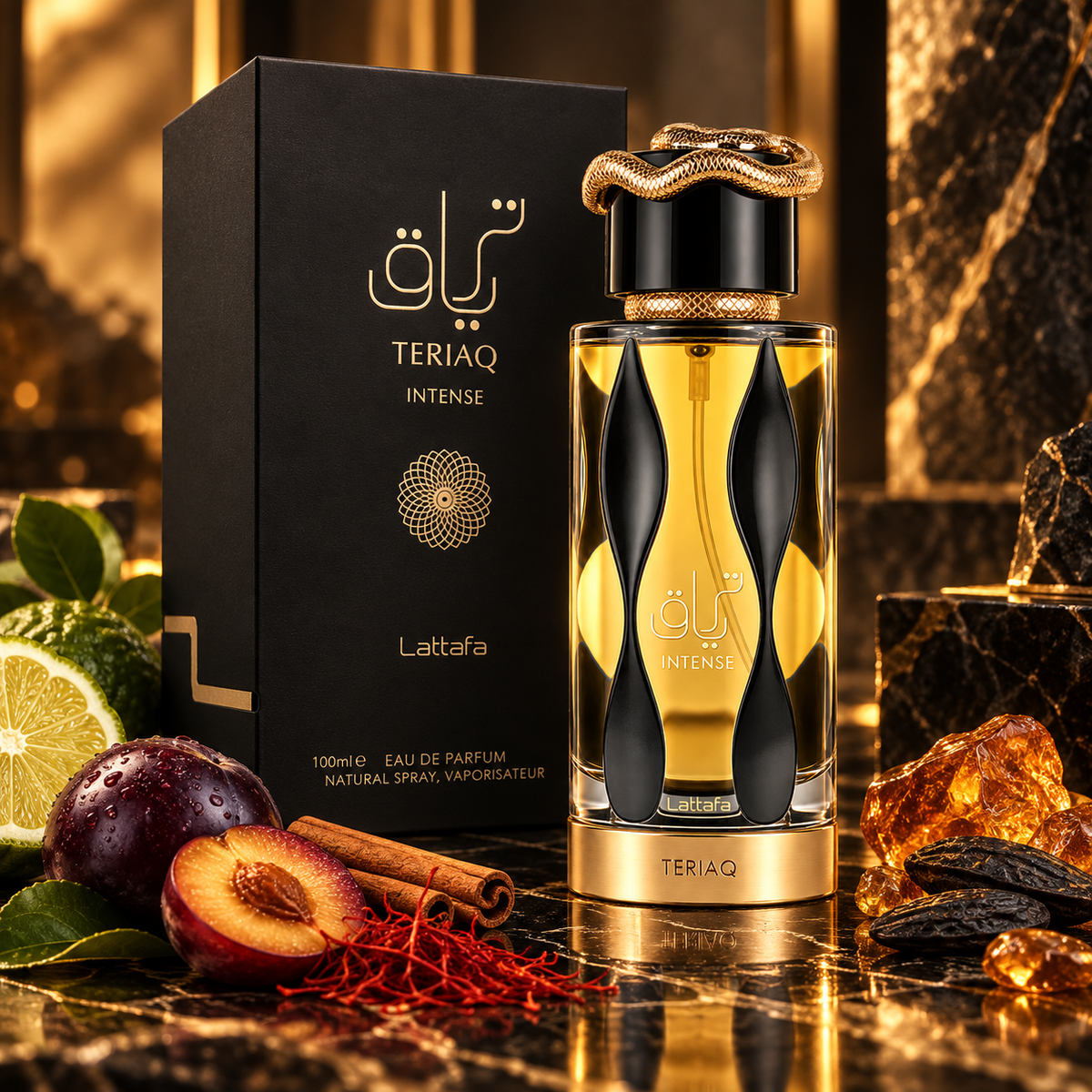 Lattafa Teriaq Intense Eau de Parfum for Unisex, 3.4 Ounce