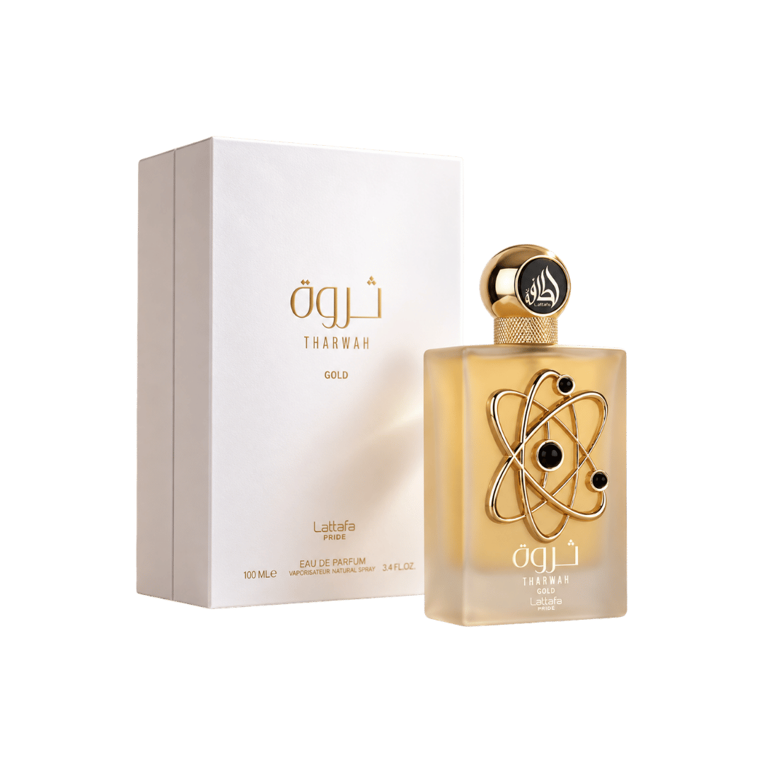 Lattafa Tharwah Gold Eau de Parfum for Women, 3.4 Ounce