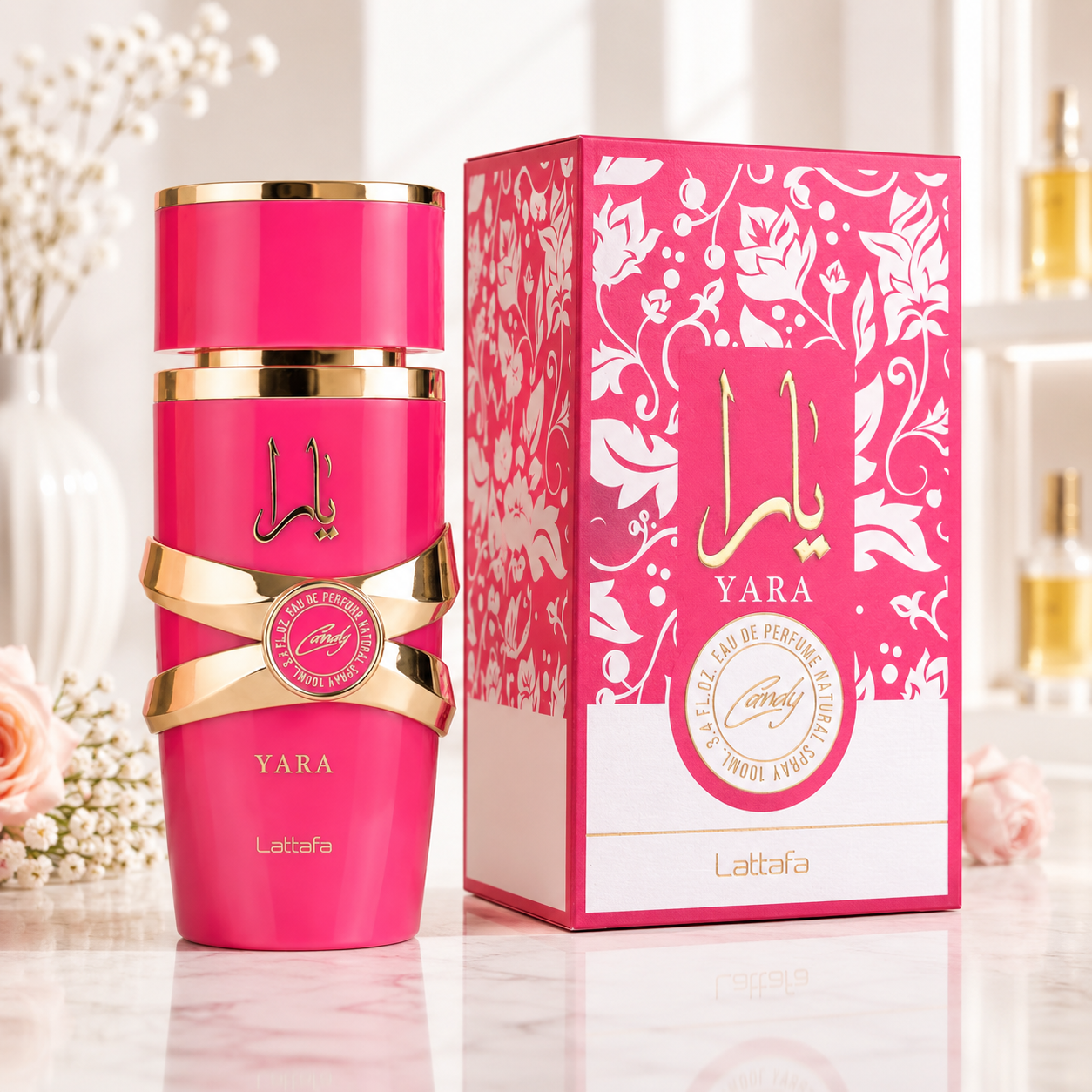 Lattafa Yara Candy for Women Eau de Parfum Spray, 3.4 Ounce