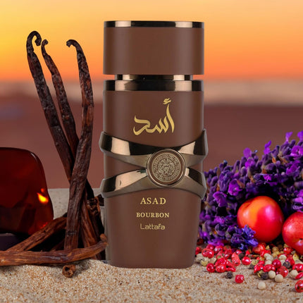 Lattafa Asad Bourbon for Unisex Eau de Parfum Spray, 3.4 Ounce