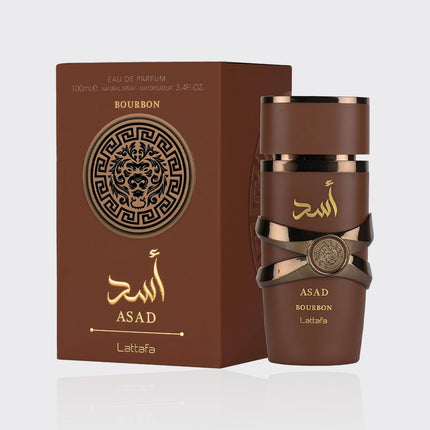 Lattafa Asad Bourbon for Unisex Eau de Parfum Spray, 3.4 Ounce
