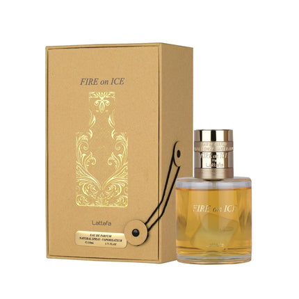 Lattafa Fire On Ice Eau de Parfum Spray for Unisex, 3.71 Ounce