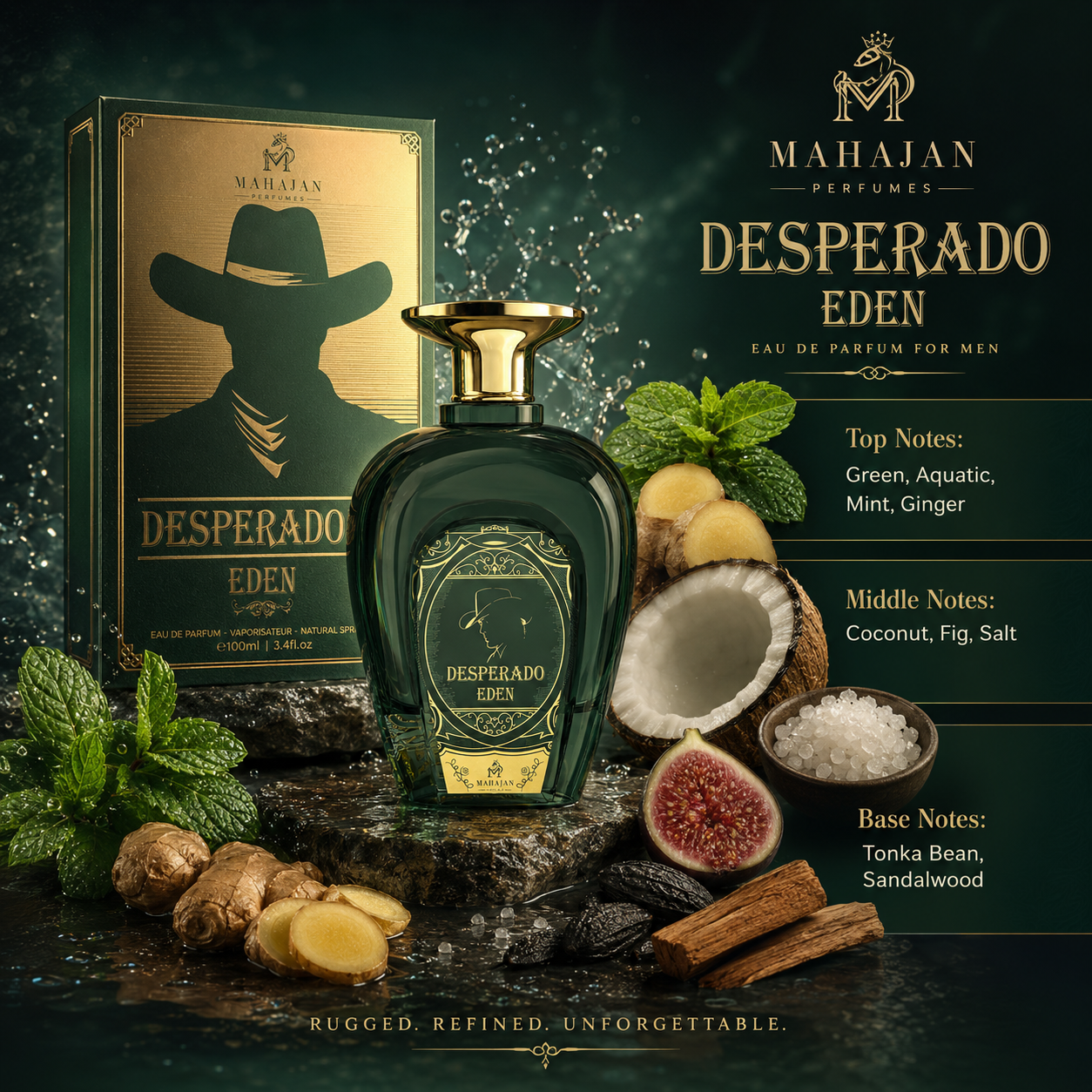 Mahajan Desperado Eden Eau de Parfum for Men 3.4 Ounce