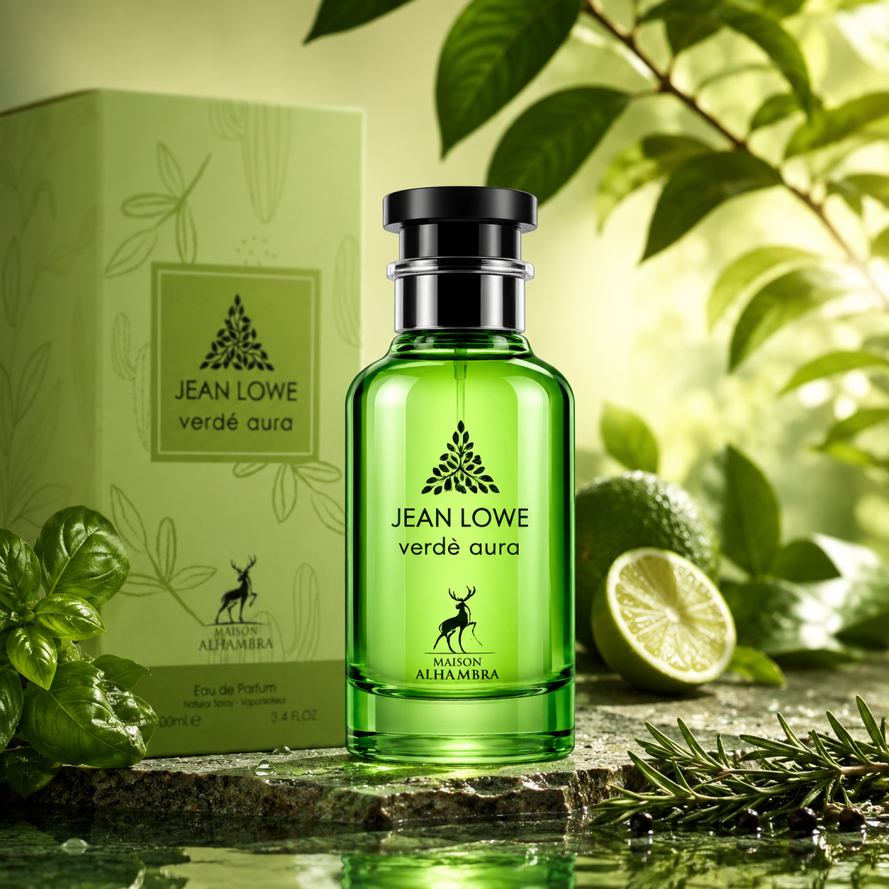 Maison Alhambra Jean Lowe Verde Aura Eau de Parfum Spray for Unisex 3.4 Ounce