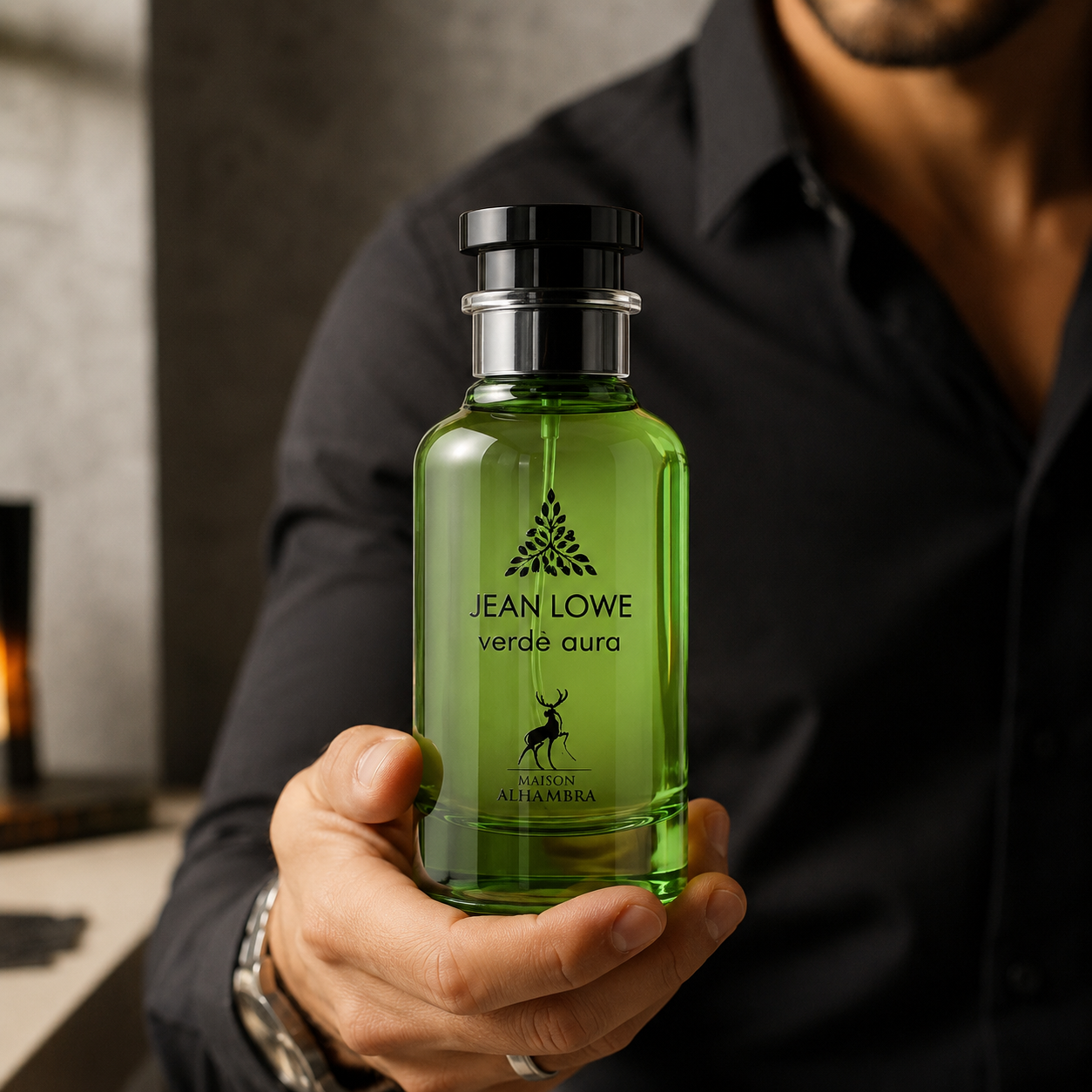 Maison Alhambra Jean Lowe Verde Aura Eau de Parfum Spray for Unisex 3.4 Ounce