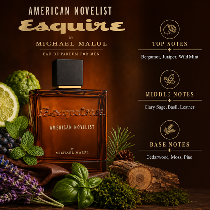Michael Malul American Novelist Esquire Eau de Parfum for Men 3.4 Ounce