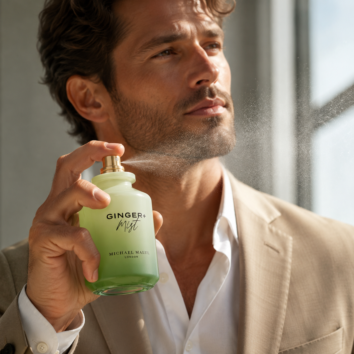Michael Malul Ginger + Mist fragrance notes with bergamot, lemon, ginger, pineapple, nutmeg, sandalwood and musk