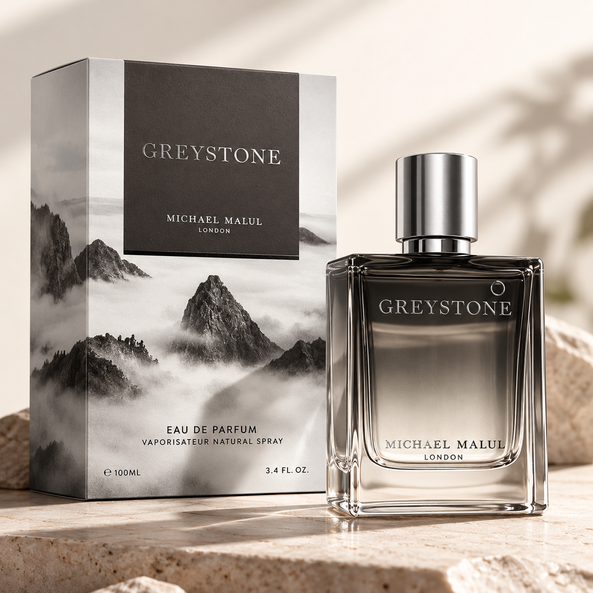 Michael Malul Greystone Eau de Parfum for Men 3.4 Ounce