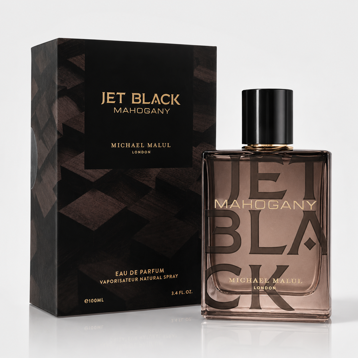 Michael Malul Jet Black Mahogany Eau de Parfum for Men 3.4 Ounce