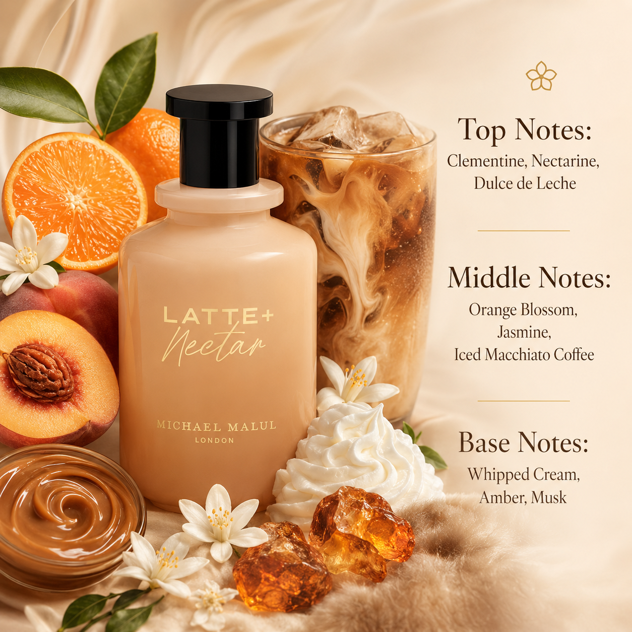 Michael Malul Latte+Nectar Eau de Parfum for Women 3.4 Ounce