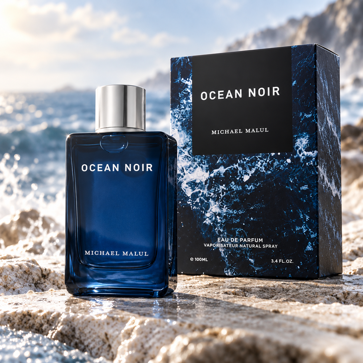 Michael Malul Ocean Noir Parfum for Men 3.4 Ounce