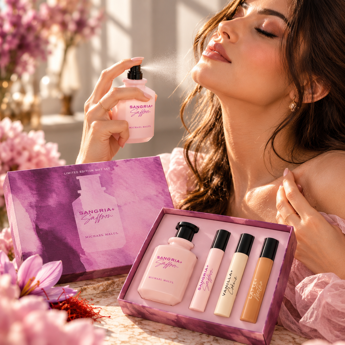 Michael Malul Sangria+Saffron 4-Piece Gift Set for Women