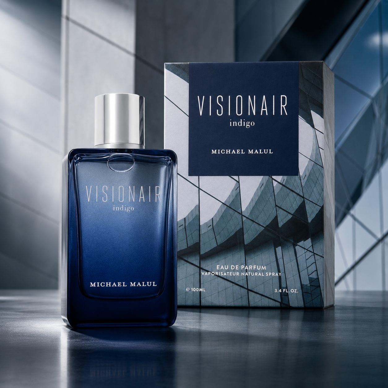 Michael Malul Visionair Indigo Eau de Parfum for Men 3.4 Ounce