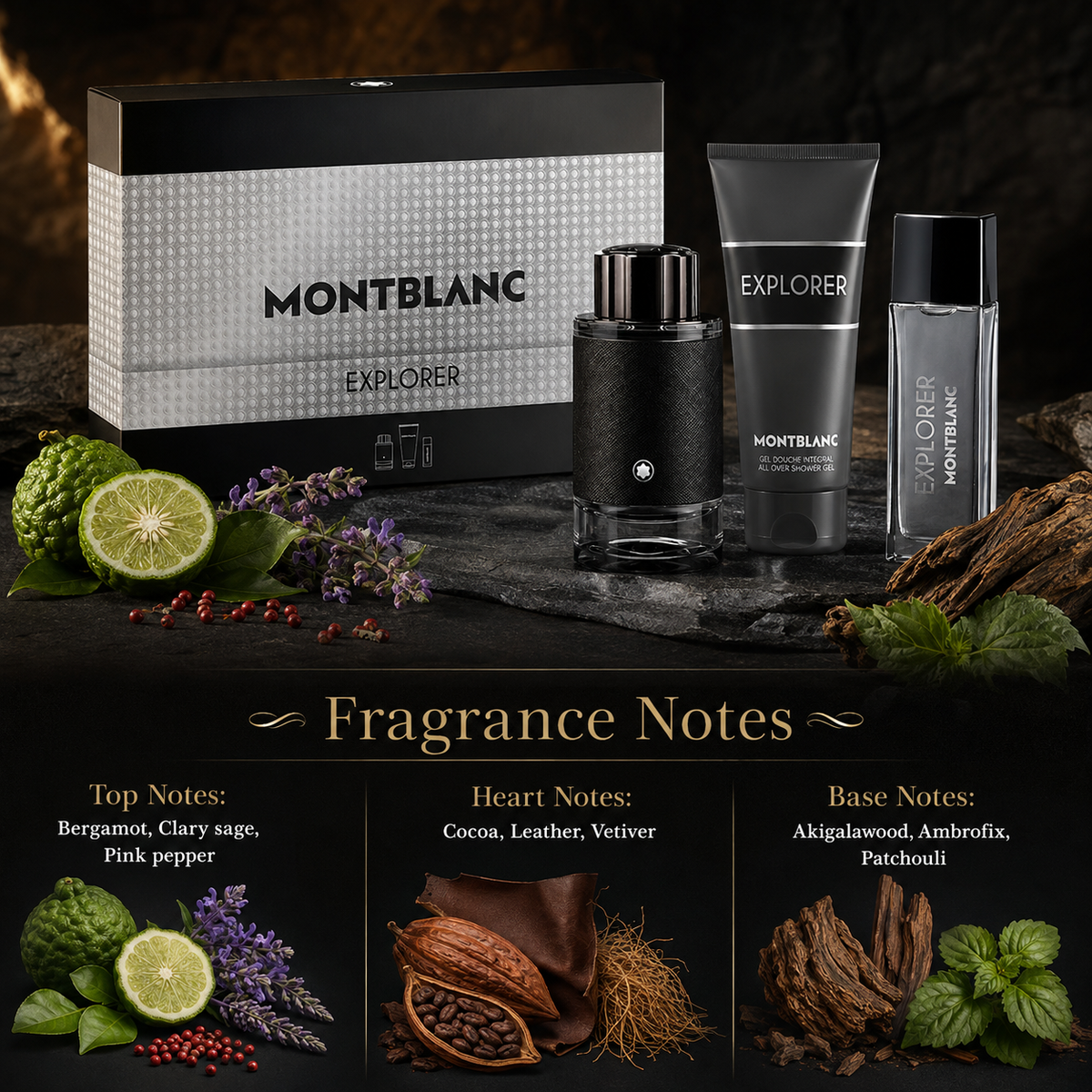 Mont Blanc Explorer 3-Piece Gift Set for Men