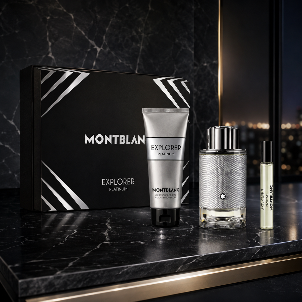 Mont Blanc Explorer Platinum 3-Piece Gift Set for Men