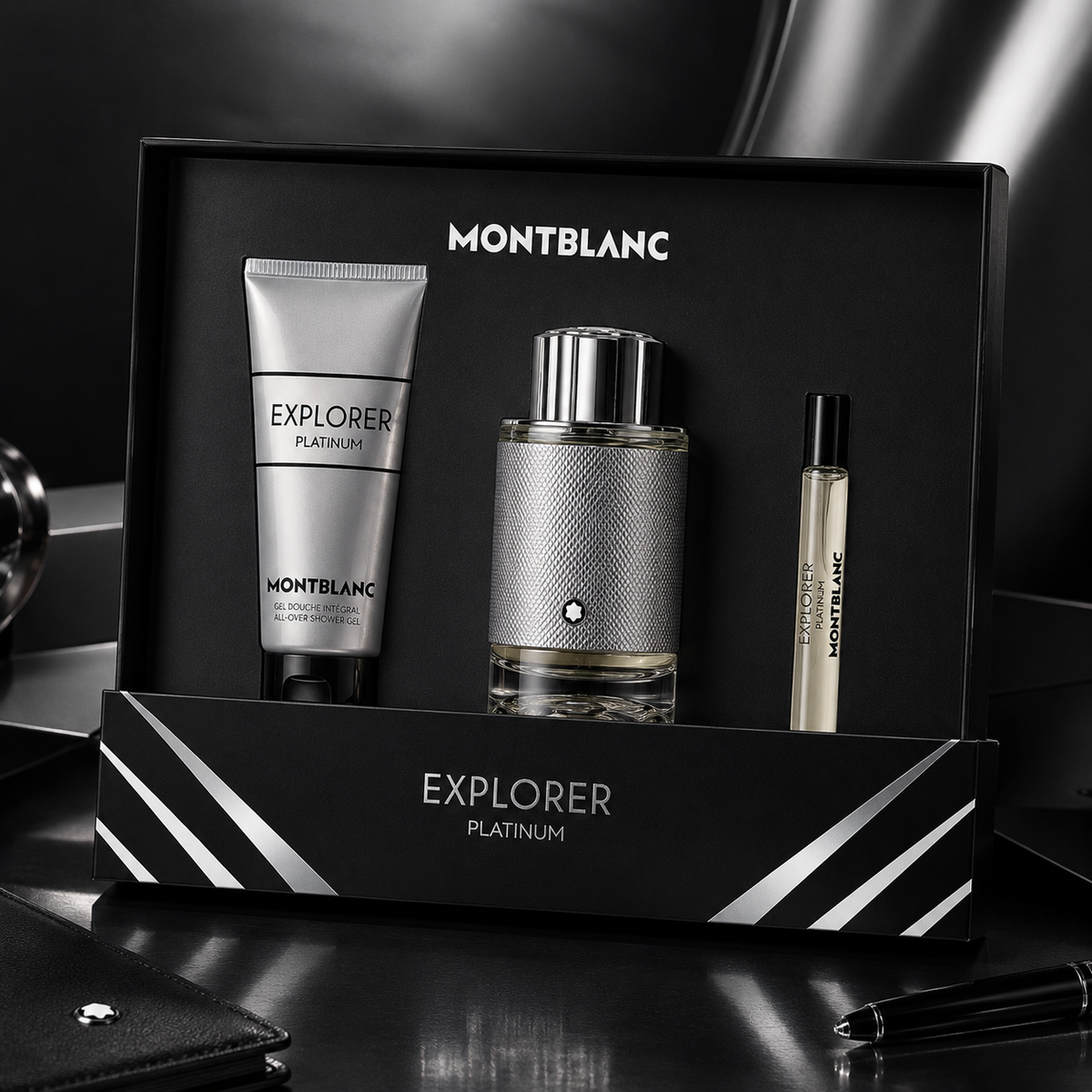 Mont Blanc Explorer Platinum 3-Piece Gift Set for Men