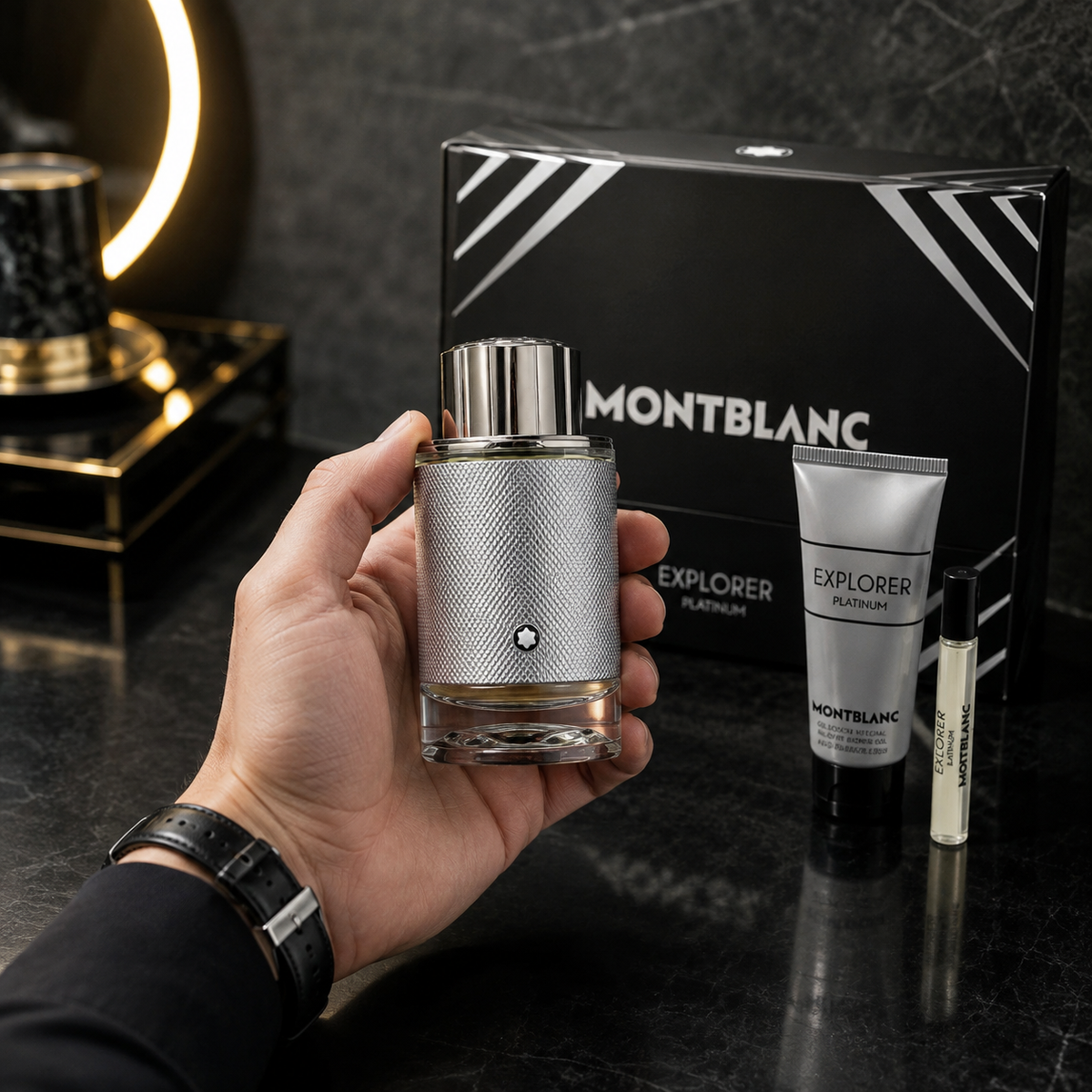 Mont Blanc Explorer Platinum 3-Piece Gift Set for Men