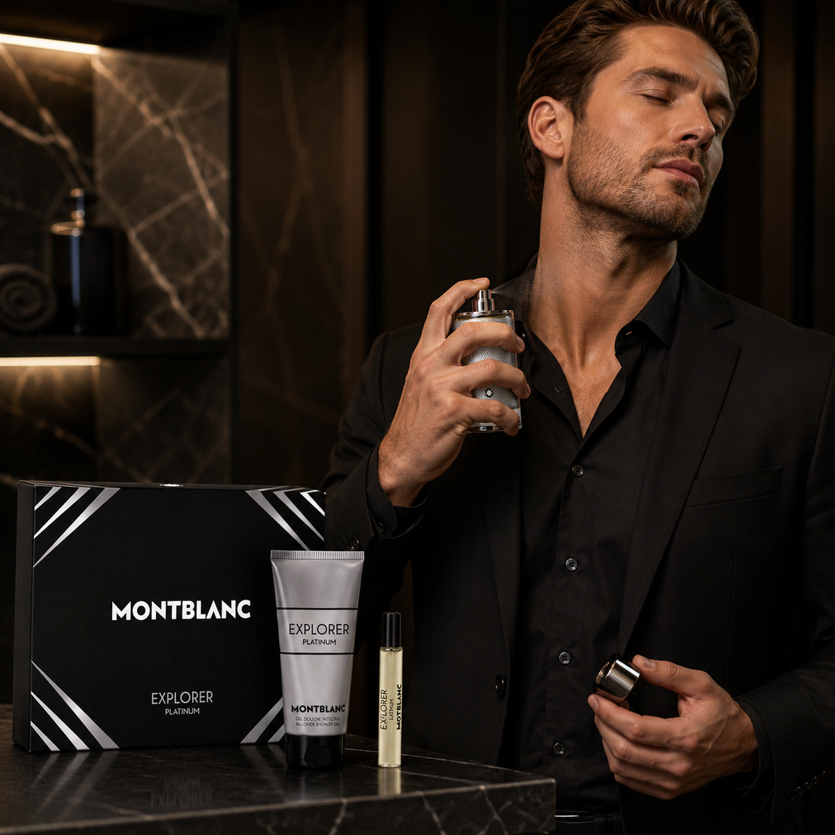 Mont Blanc Explorer Platinum 3-Piece Gift Set for Men