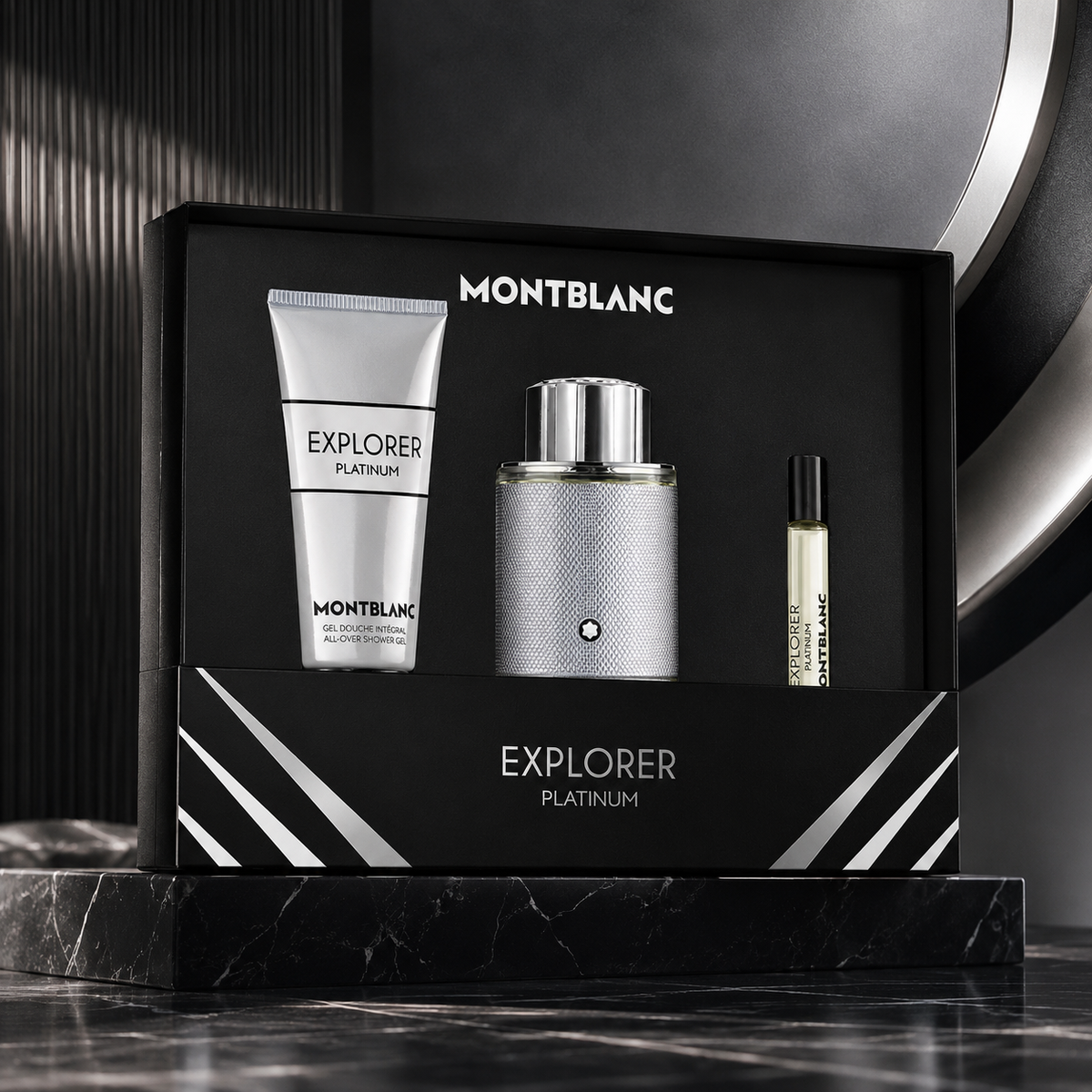 Mont Blanc Explorer Platinum 3-Piece Gift Set for Men