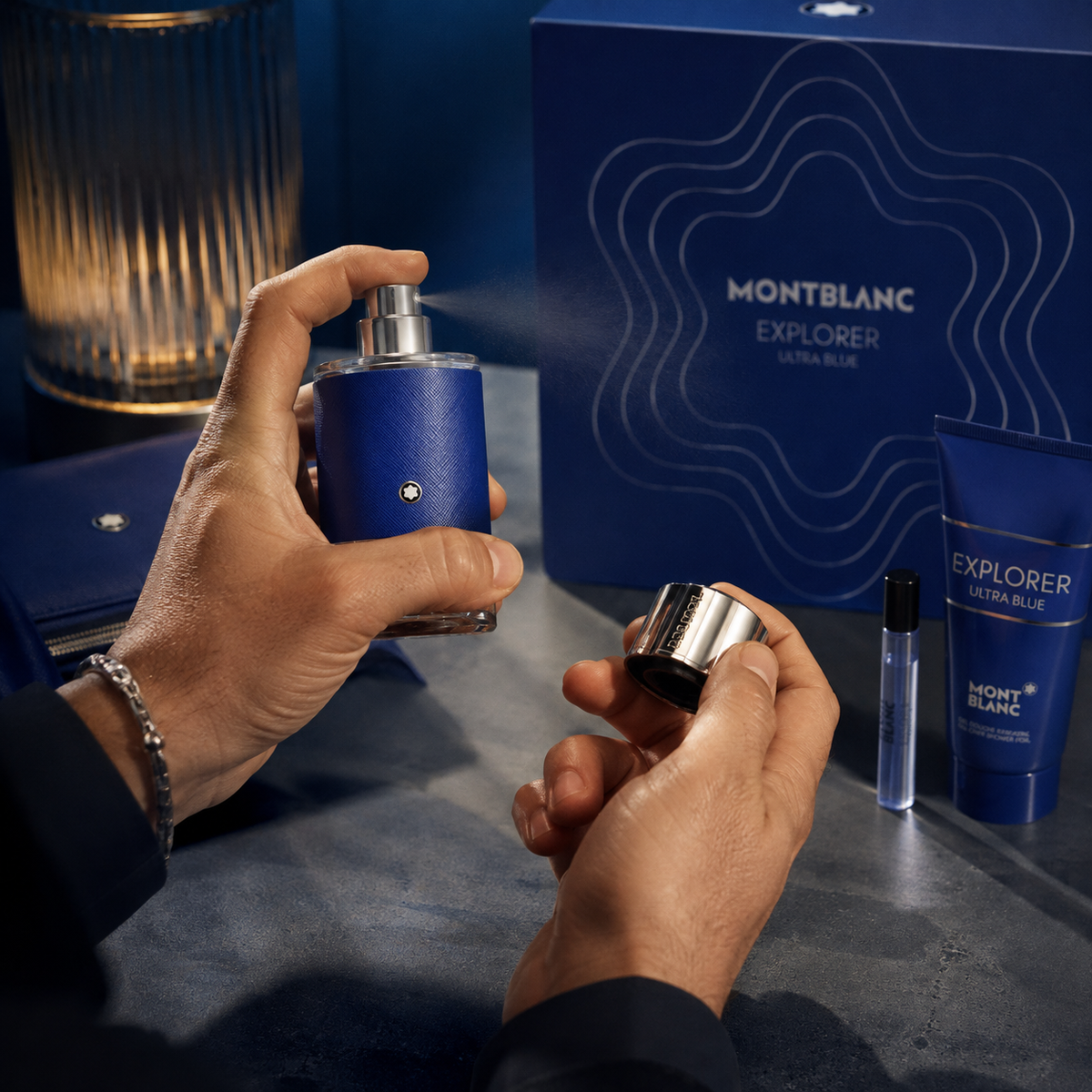 Mont Blanc Explorer Ultra Blue 3-Piece Gift Set for Men