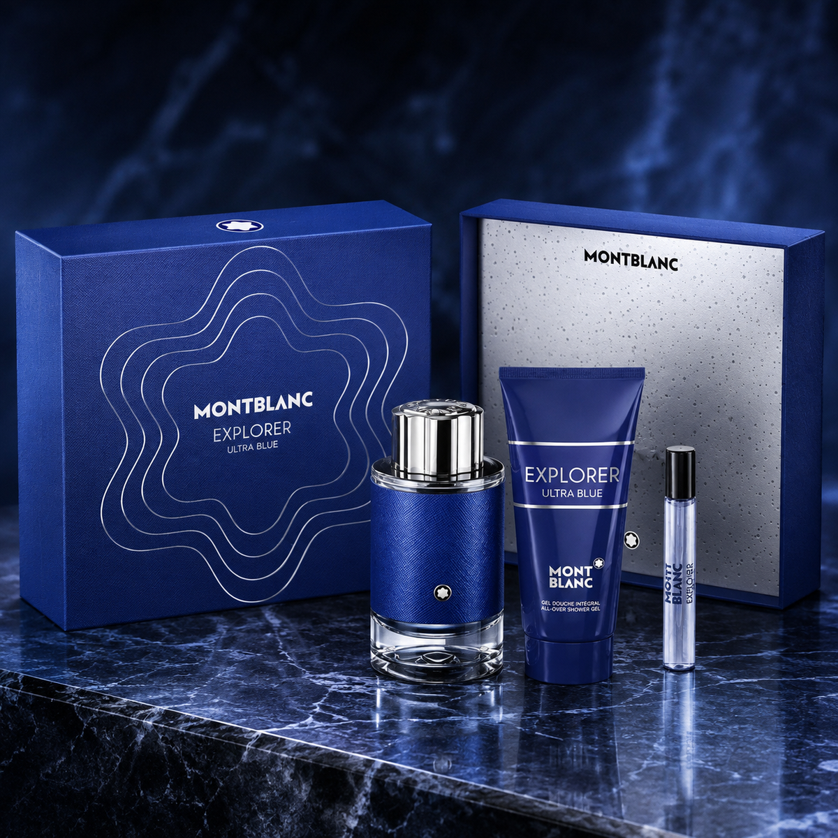 Mont Blanc Explorer Ultra Blue 3-Piece Gift Set for Men