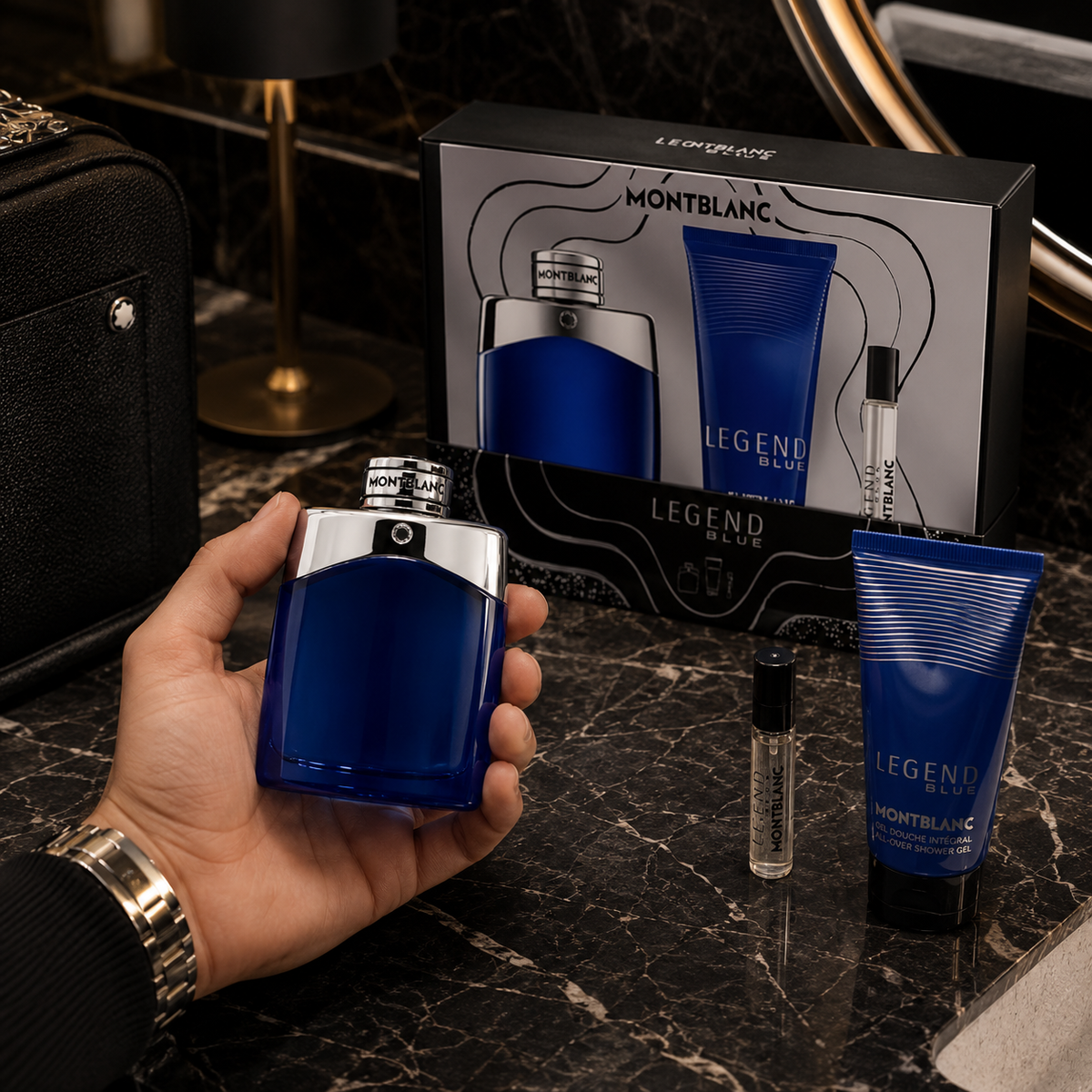 Mont Blanc Legend Blue 3-Piece Gift Set for Men