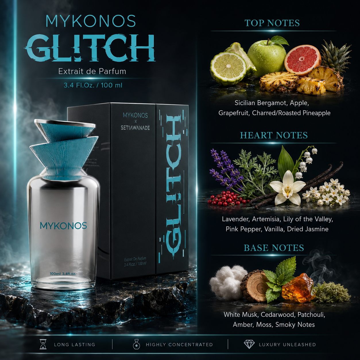 Mykonos Glitch Extrait de Parfum for Unisex 3.4 Ounce