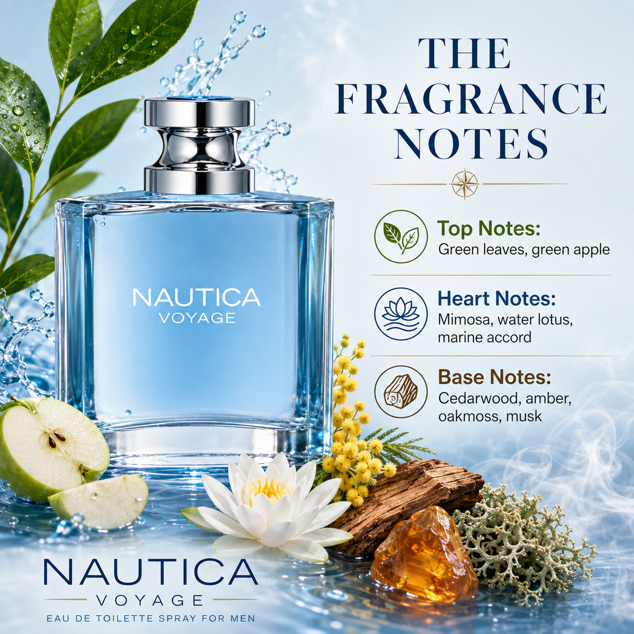 Nautica Voyage Eau de Toilette for Men 3.4 Ounce