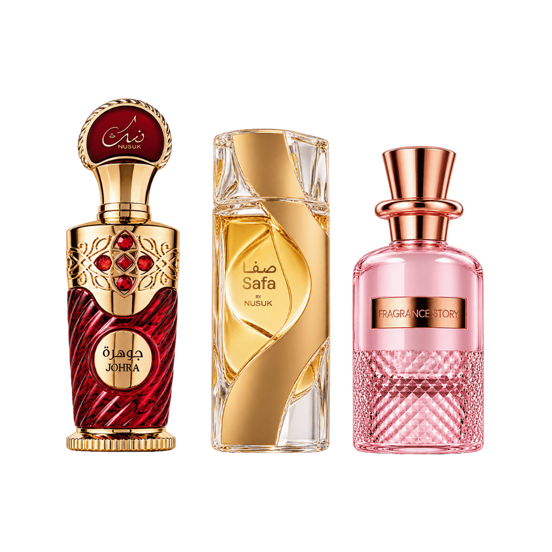 Nusuk Johra + Nusuk Safa + Fragrance Story The Must Pour Femme 3-Piece Fragrance Bundle for Women