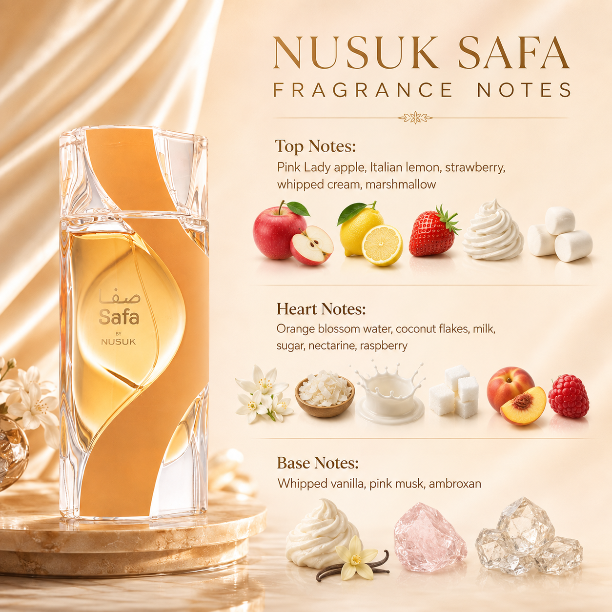 Nusuk Safa Eau de Parfum Spray for Unisex,3.4 Ounce