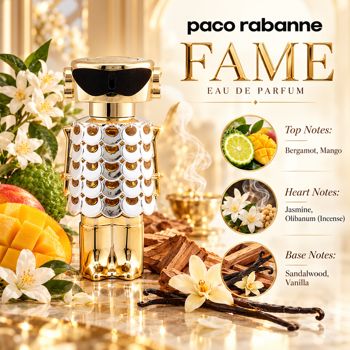 Paco Rabanne Fame Eau de Parfum for Women 2.7 Ounce