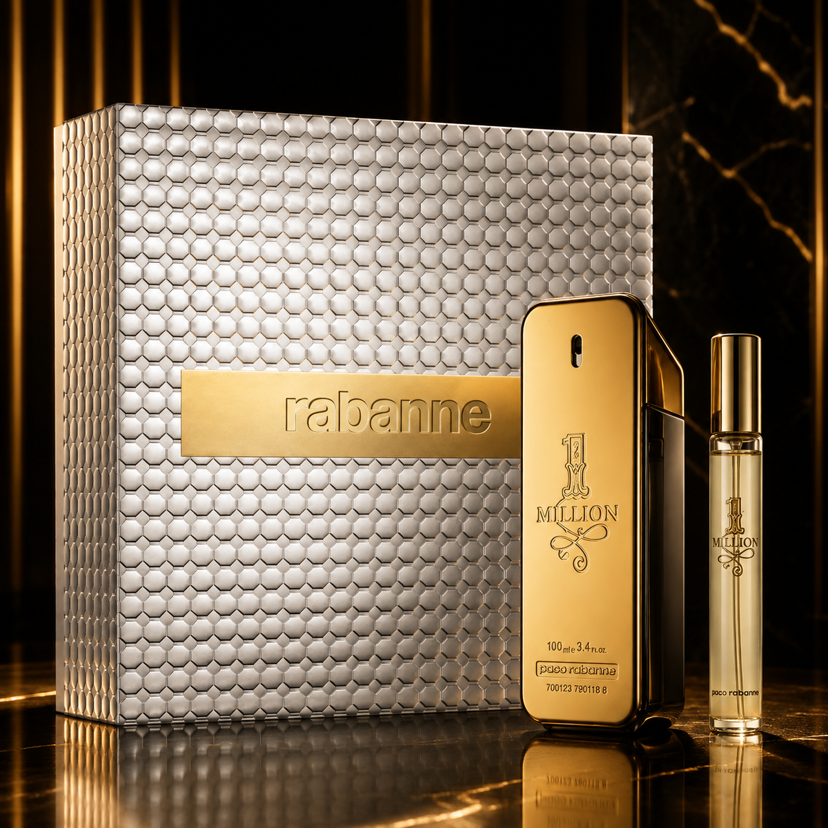 Paco Rabanne 1 Million 2-Piece Gift Set for Men (with Travel Spray)