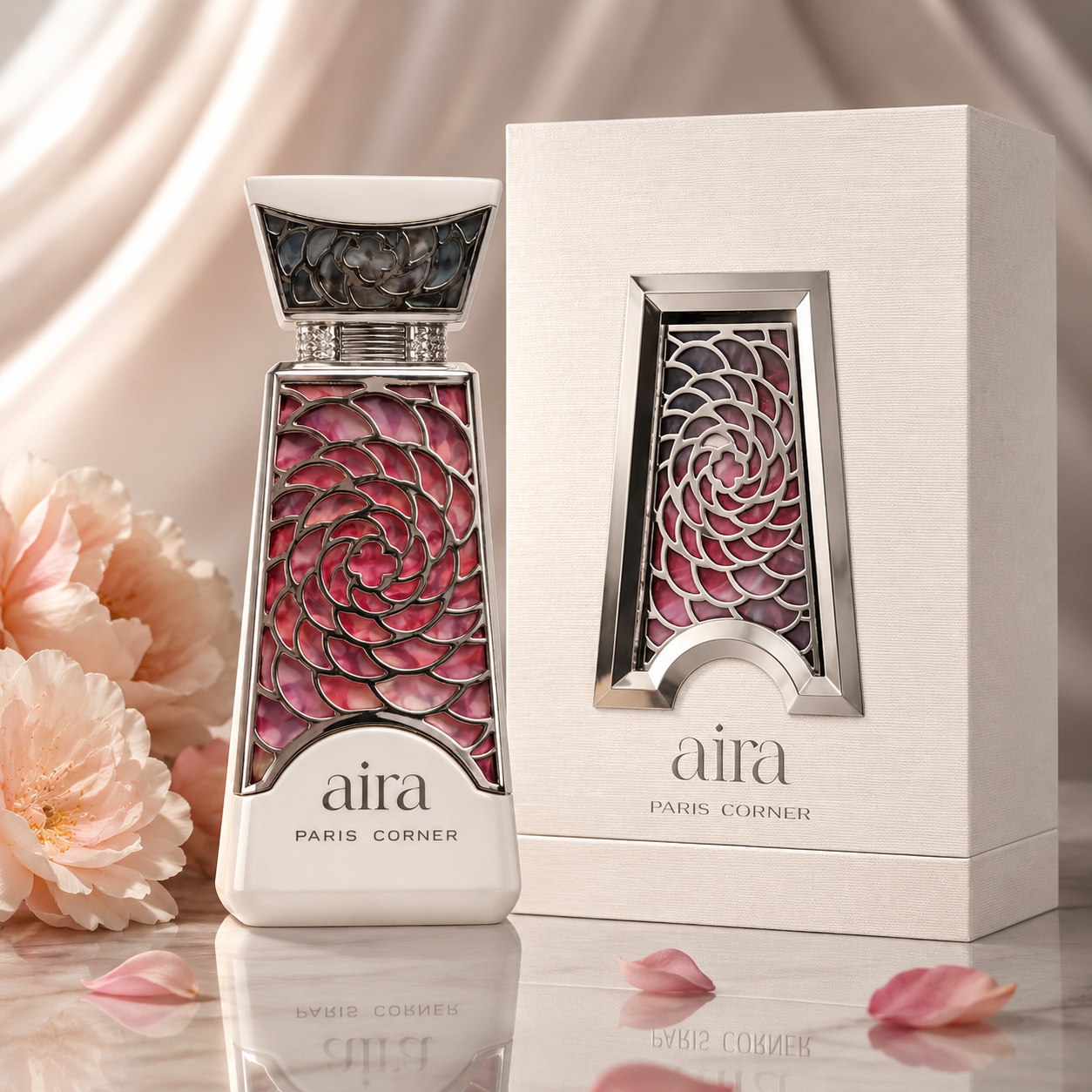 Paris Corner Aira fragrance styled with citrus fruit, jasmine and smooth woods