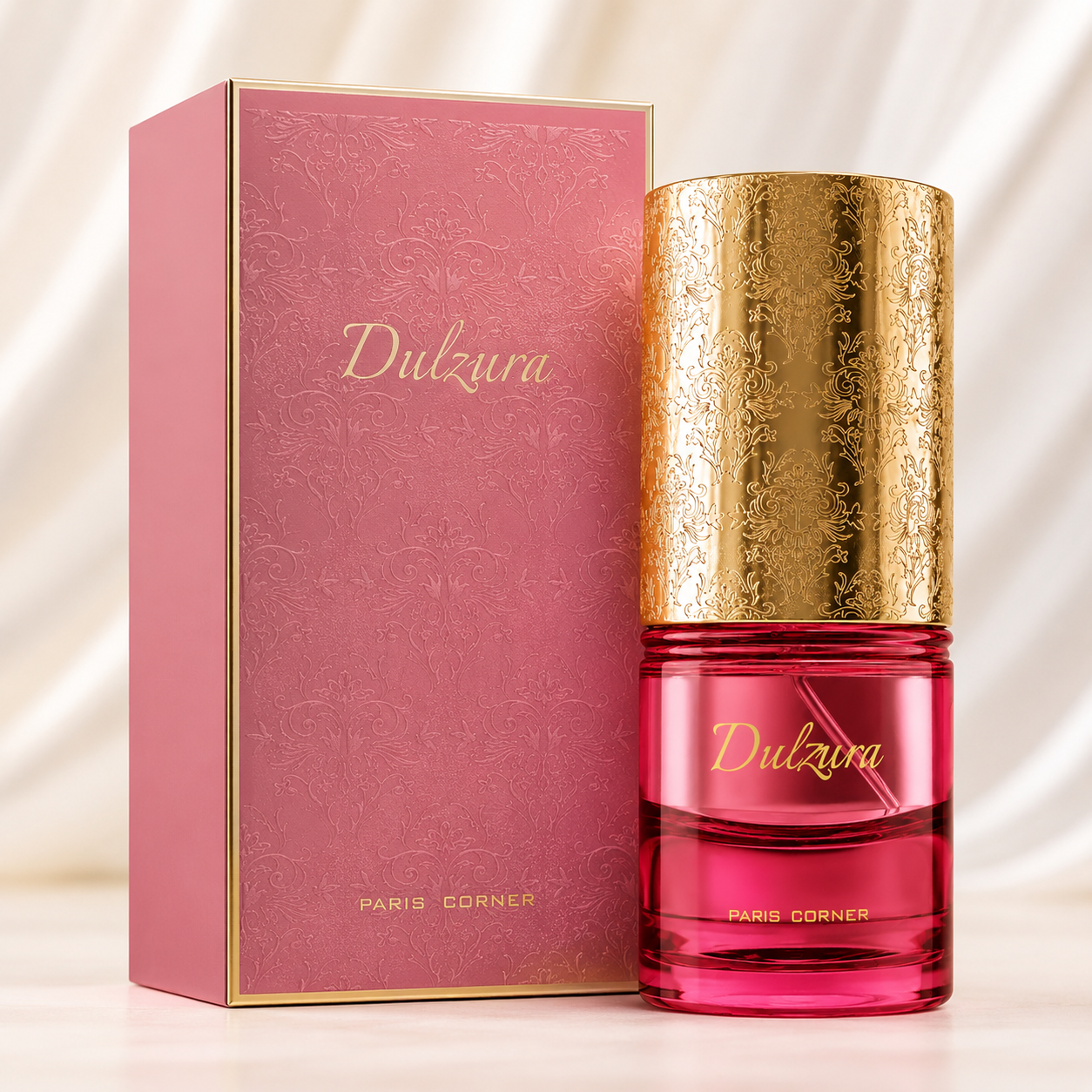 Paris Corner Dulzura 3.4 oz women's fragrance lifestyle presentation