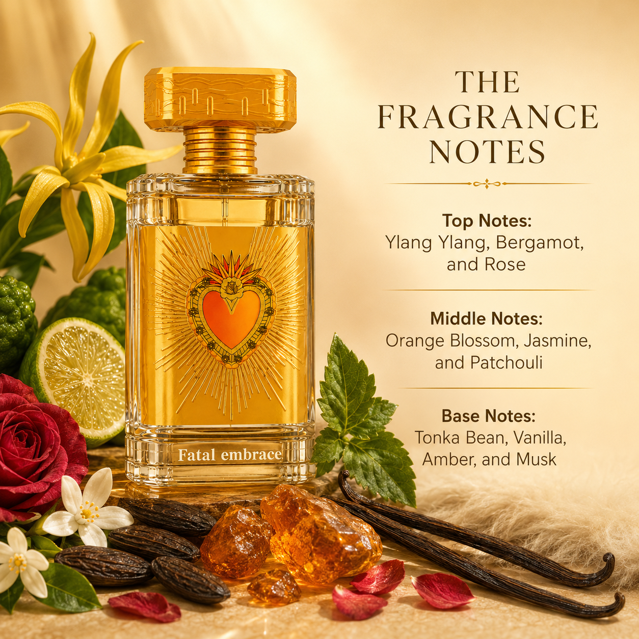 Paris Corner Fatal Embrace Eau de Parfum in a dramatic evening lifestyle display