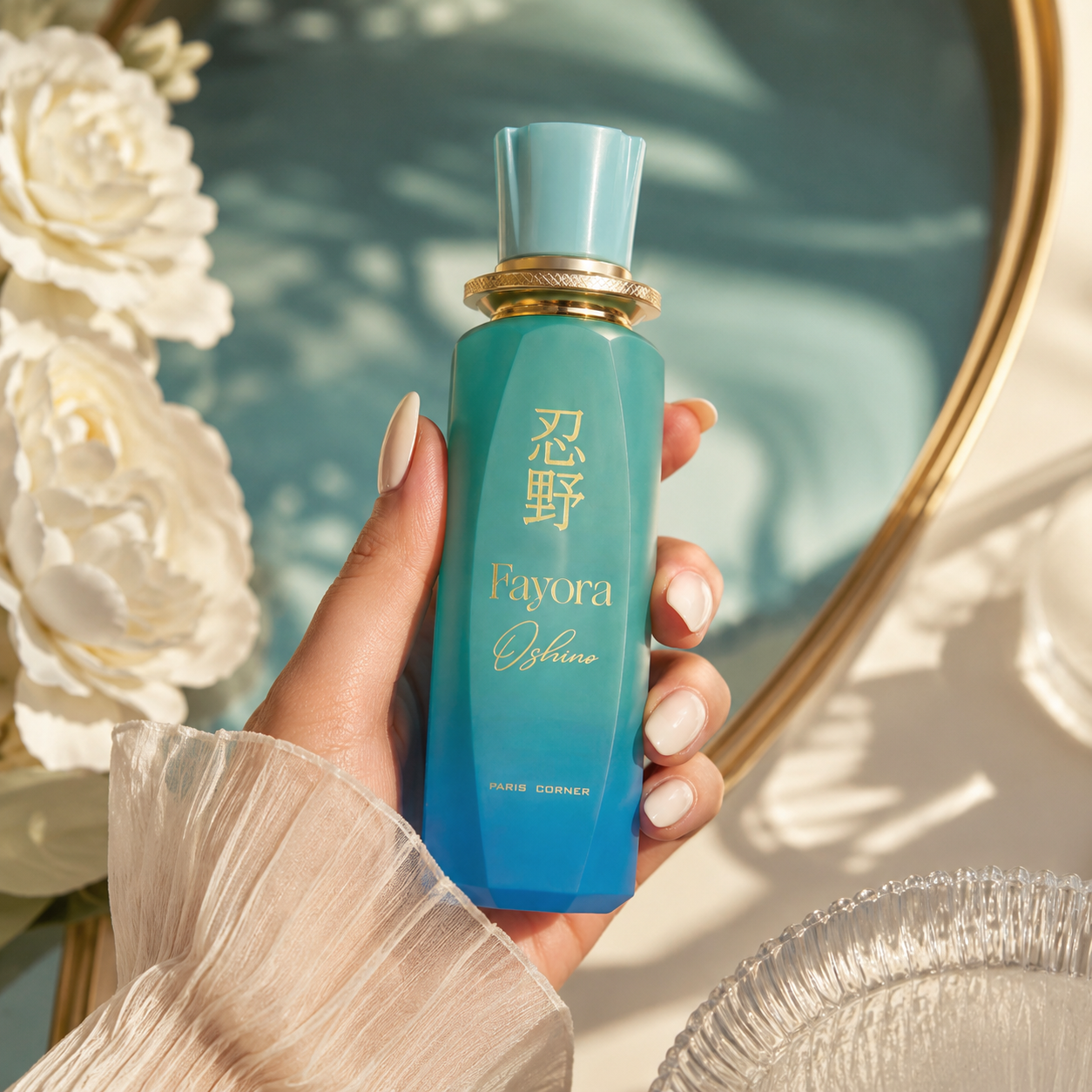 Paris Corner Fayora Oshino women's perfume in a bright fruity floral fragrance setting
