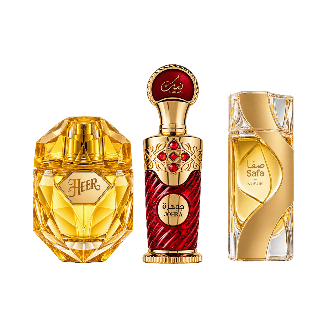 Paris Corner Heer + Nusuk Johra + Nusuk Safa 3-Piece Fragrance Bundle for Women