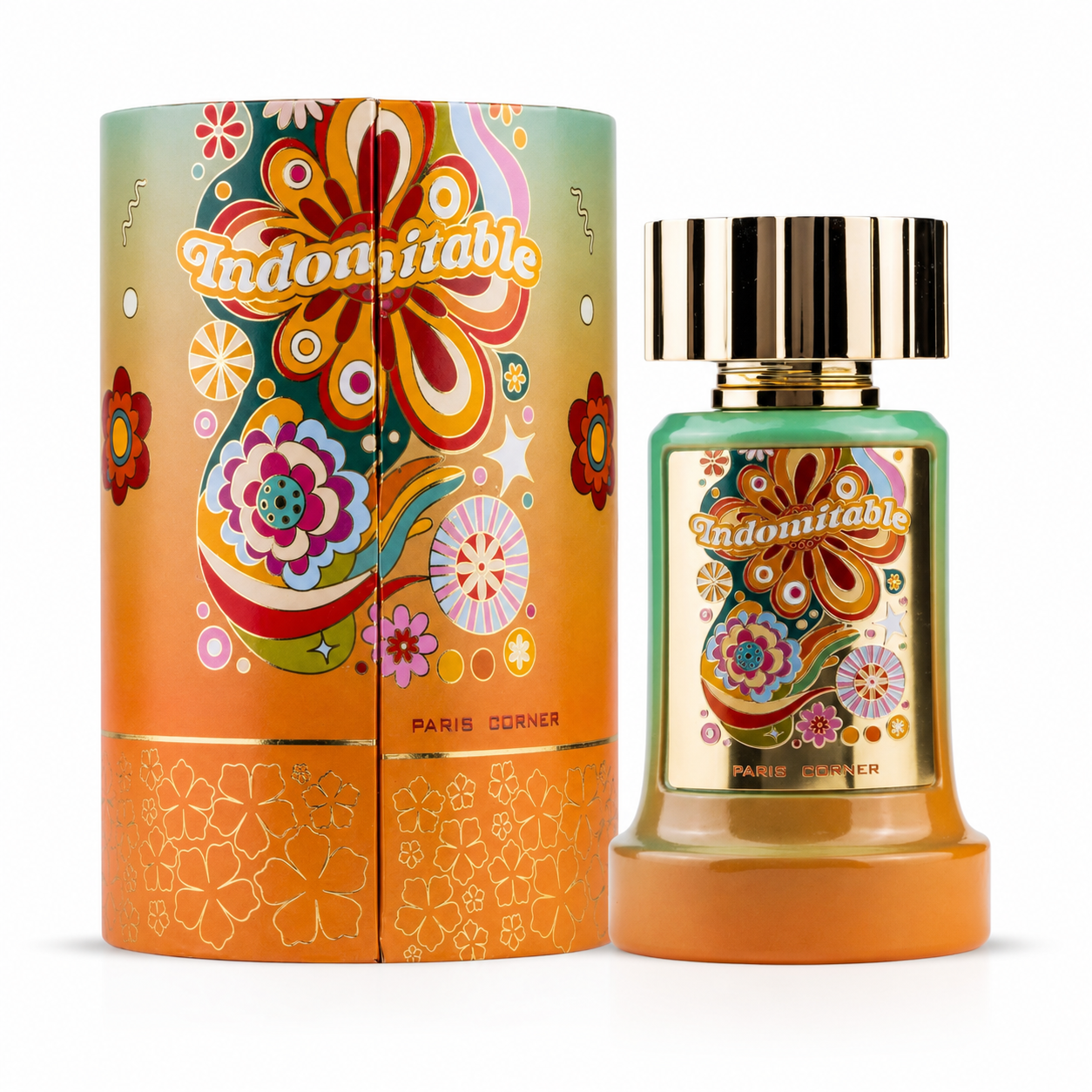 Paris Corner Indomitable fragrance styled with citrus, crisp apple and warm amber