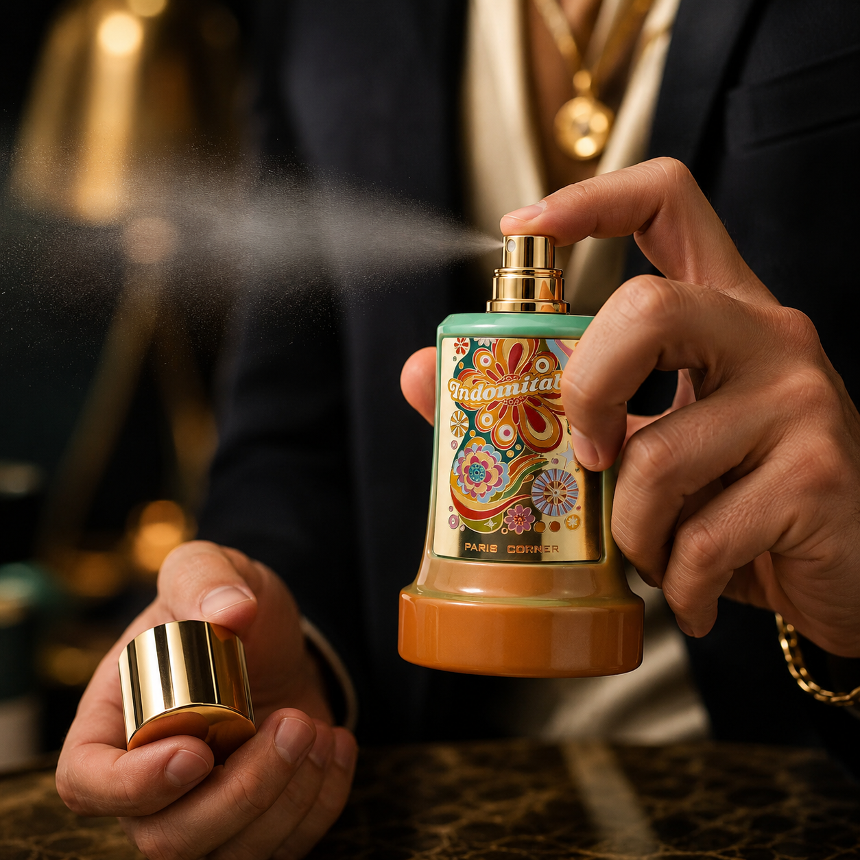 Paris Corner Indomitable fragrance notes with clementine, orange, apple, black pepper, neroli and amber