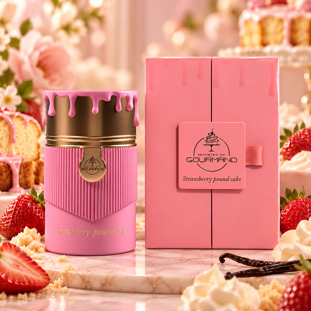 Paris Corner Ministry of Gourmand Strawberry Pound Cake Eau de Parfum for Women 3.4 Ounce